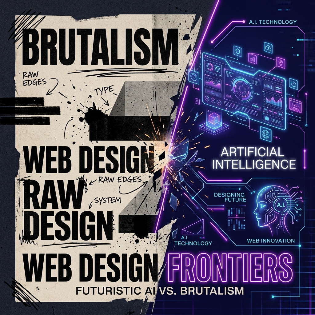 Futuristic AI vs Brutalism Web Design — Pixel Precision Web